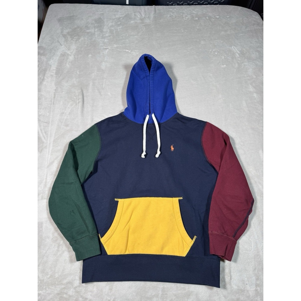 Polo Ralph Lauren Pullover Hoodie Size Medium Multicolor Fleece